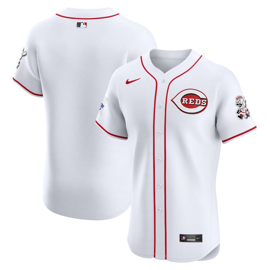 Men Cincinnati Reds Blank Nike White Home Elite Patch MLB Jersey